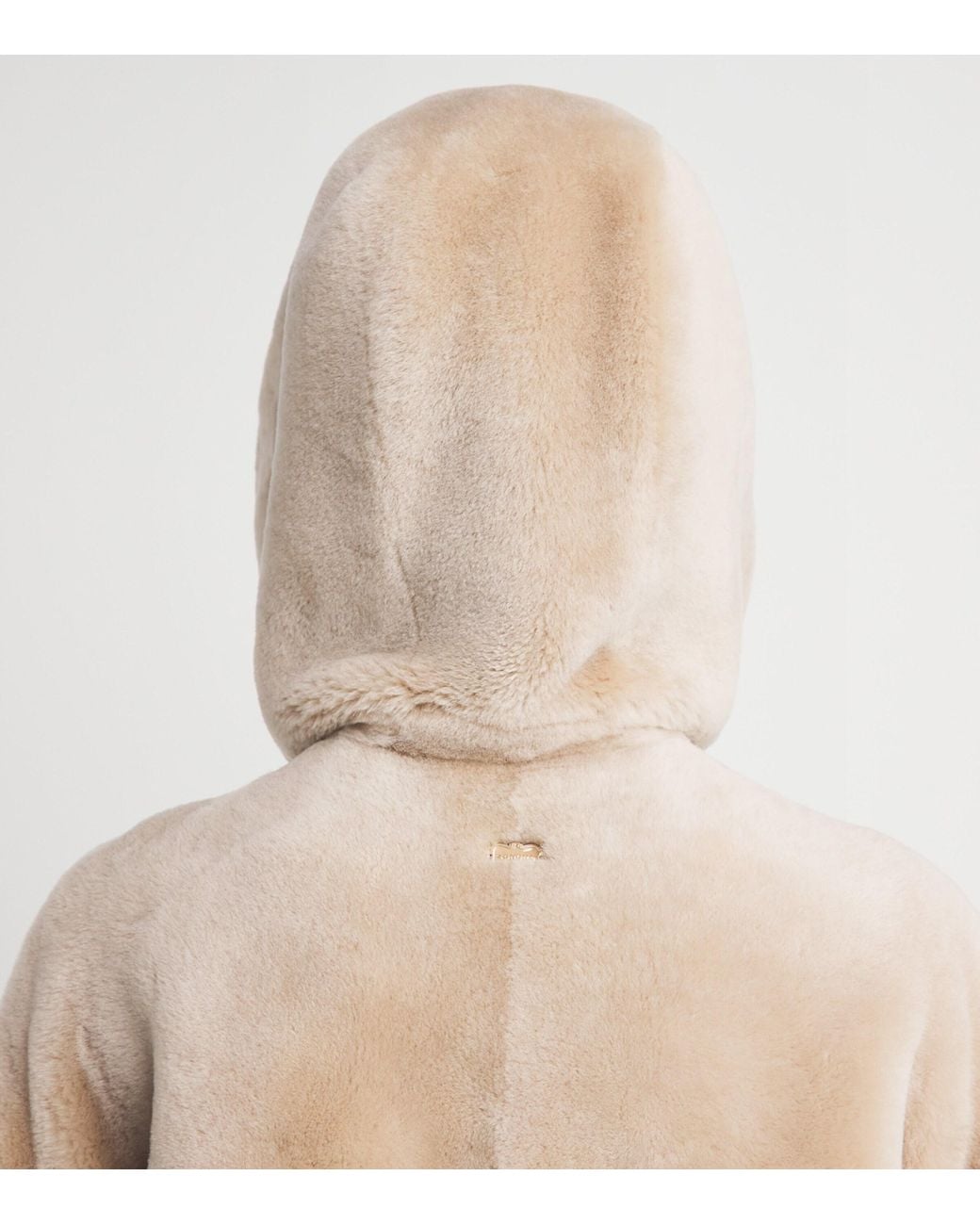 Agnona Natural Shearling Hooded Jacket