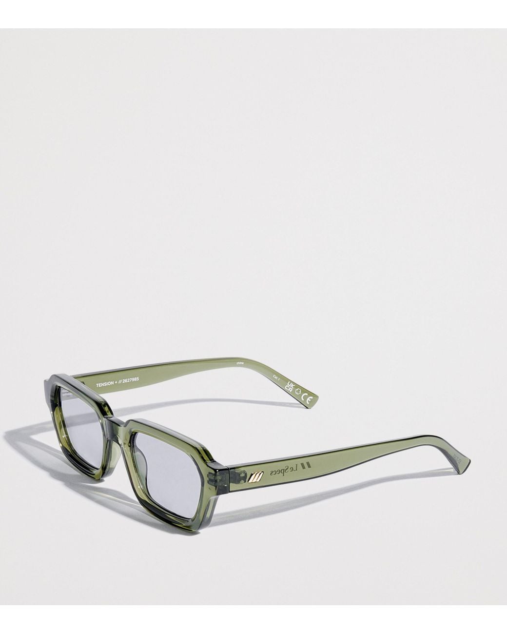 Le Specs Green Tension Rectangle Sunglasses