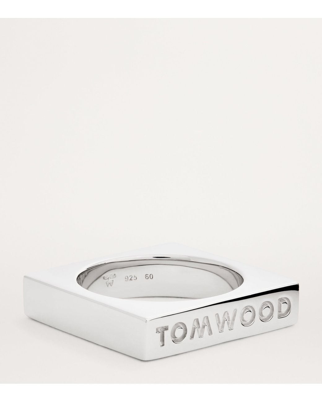 Tom Wood Metallic Sterling Square Ring for men