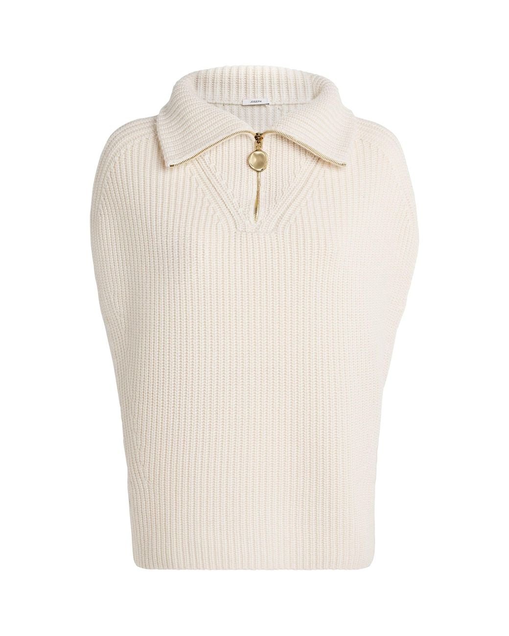 Joseph White Cashmere-Blend Ribed Raffet Sweater