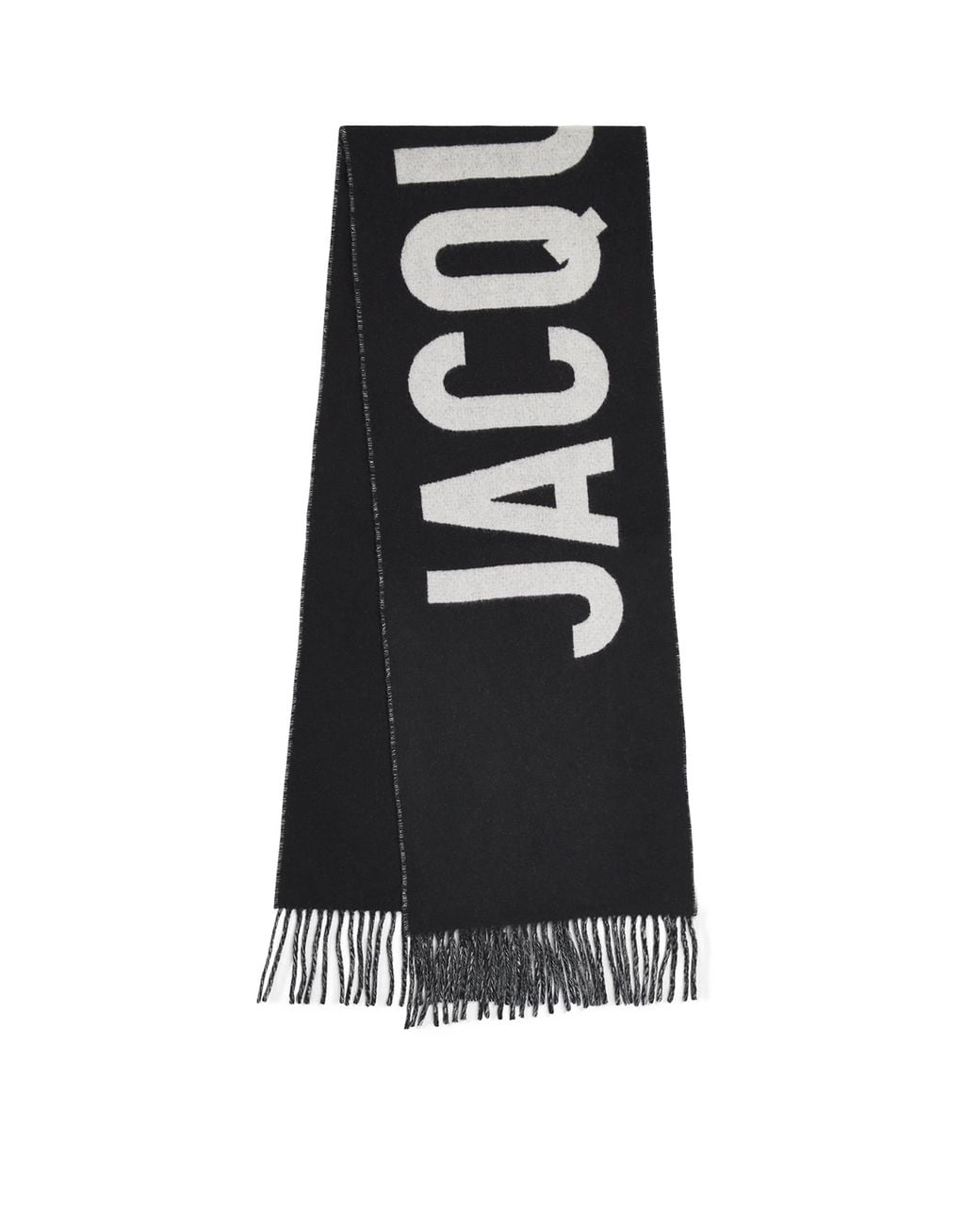 Jacquemus Black Virgin Wool Logo Scarf for men