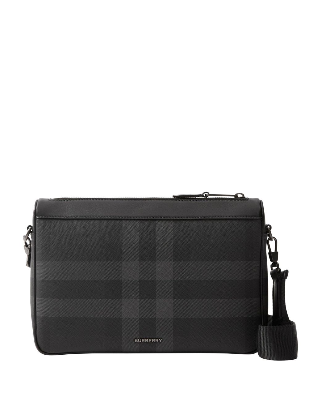 Burberry Check Leather-trimmed Rambler Cross-body Bag in Black for Men ...