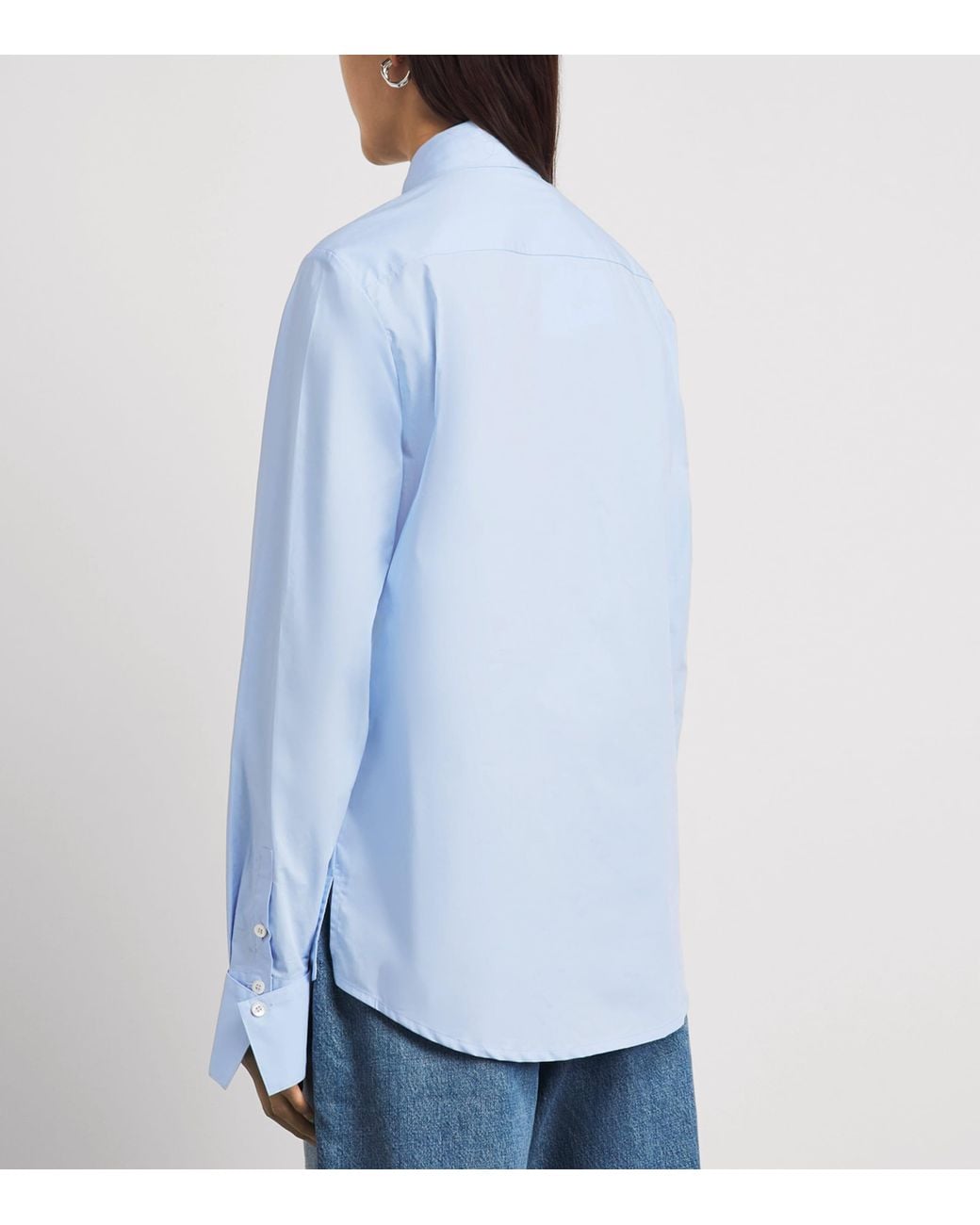 7 For All Mankind Blue Cotton Tie-Detail Shirt