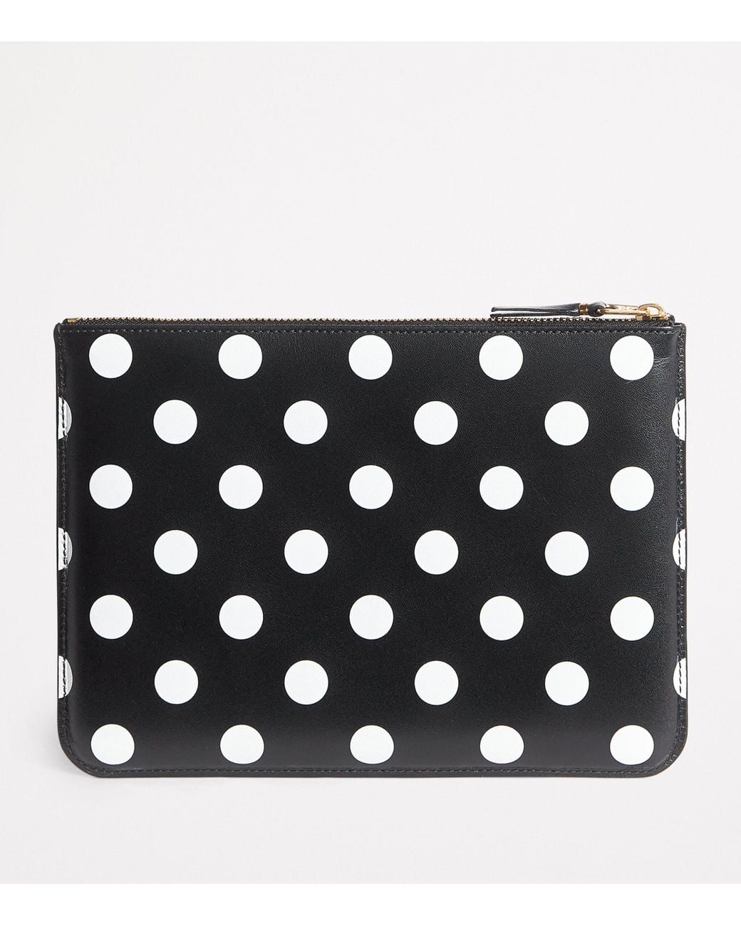 Comme des Garçons Black Large Leather Polka-Dot Zipped Pouch for men