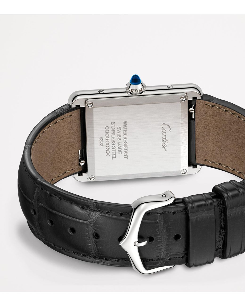 Cartier Black Steel Tank Louis Watch