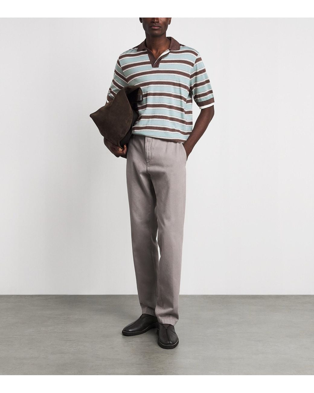 Paul & Shark Multicolor Virgin Wool-Silk Stripe Polo Shirt for men