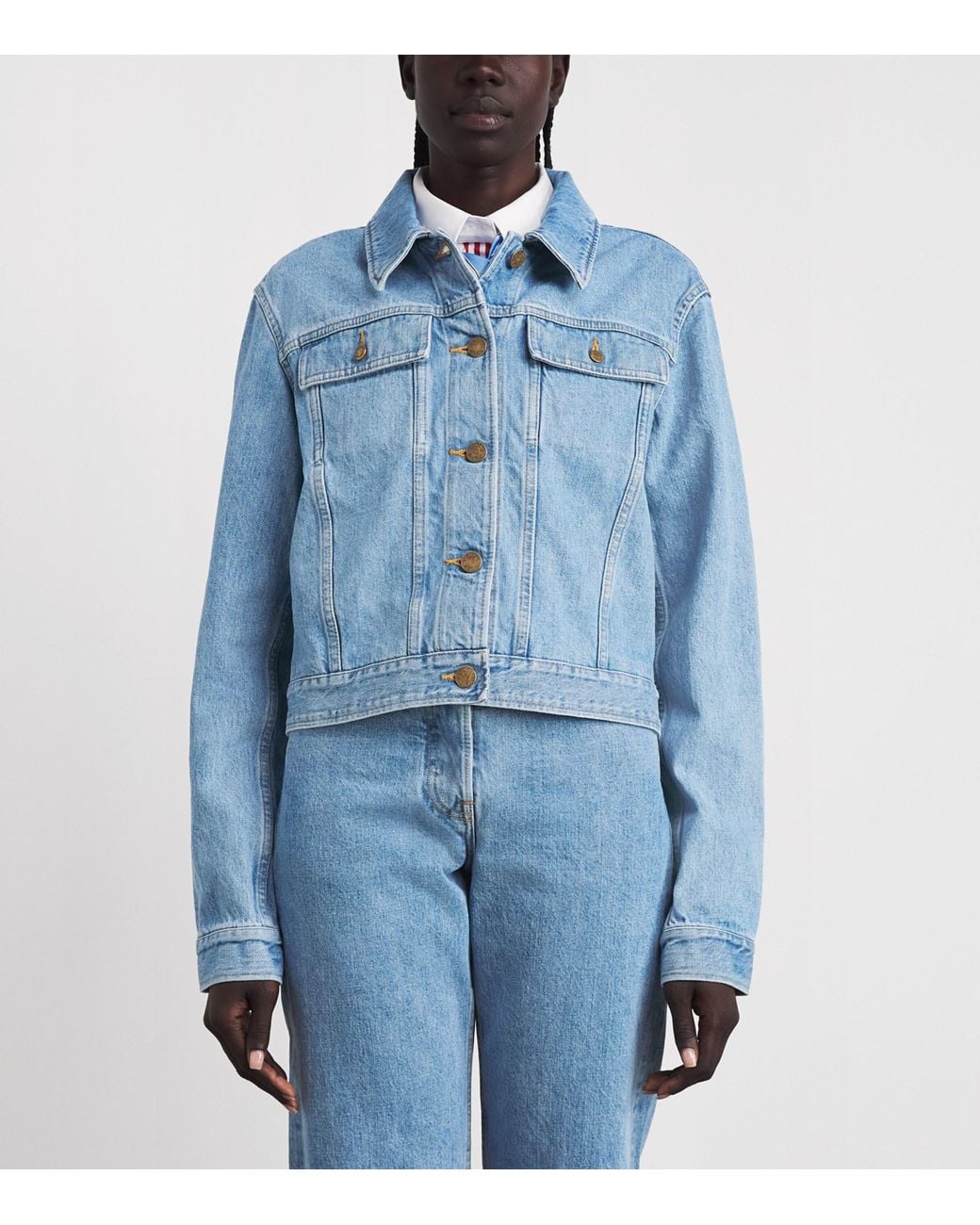 Thom Browne Blue Shrunken Selvedge Denim Jacket