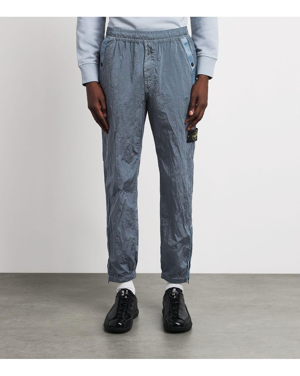 Stone Island Blue Metal Nylon Track Pants for men