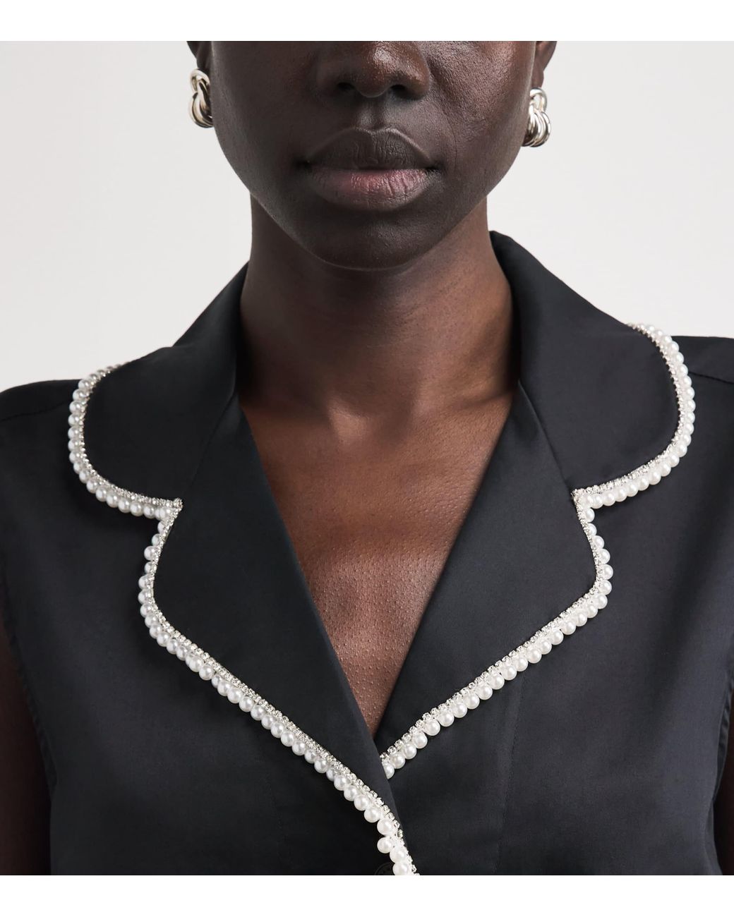 Sandro Black Cotton Embellished Shirt