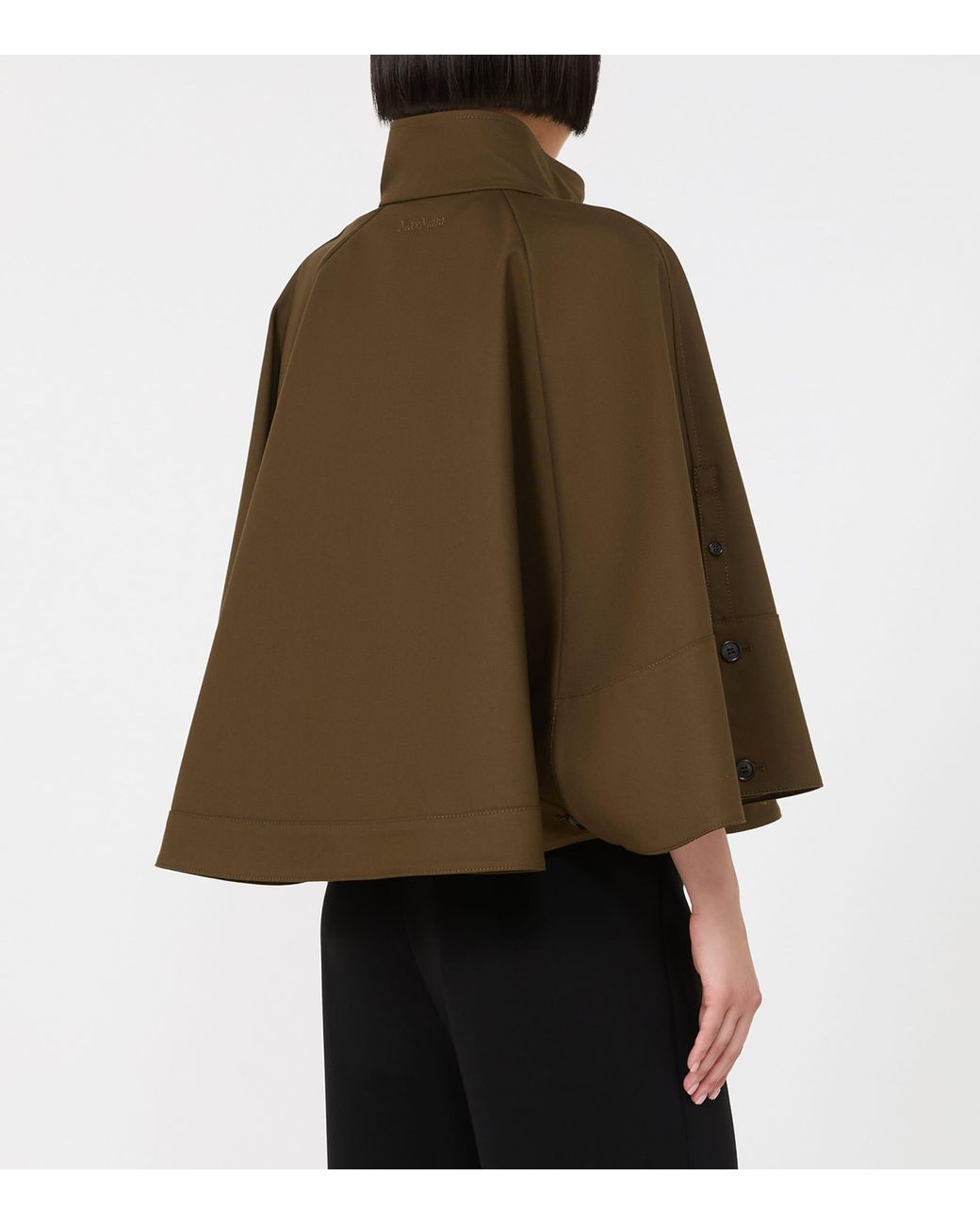 Max Mara Brown Cotton Flared Cape Coat