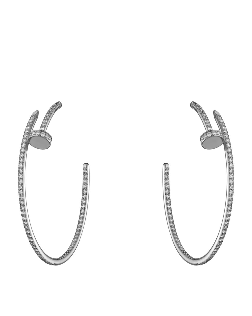 Cartier White And Diamond Juste Un Clou Hoop Earrings