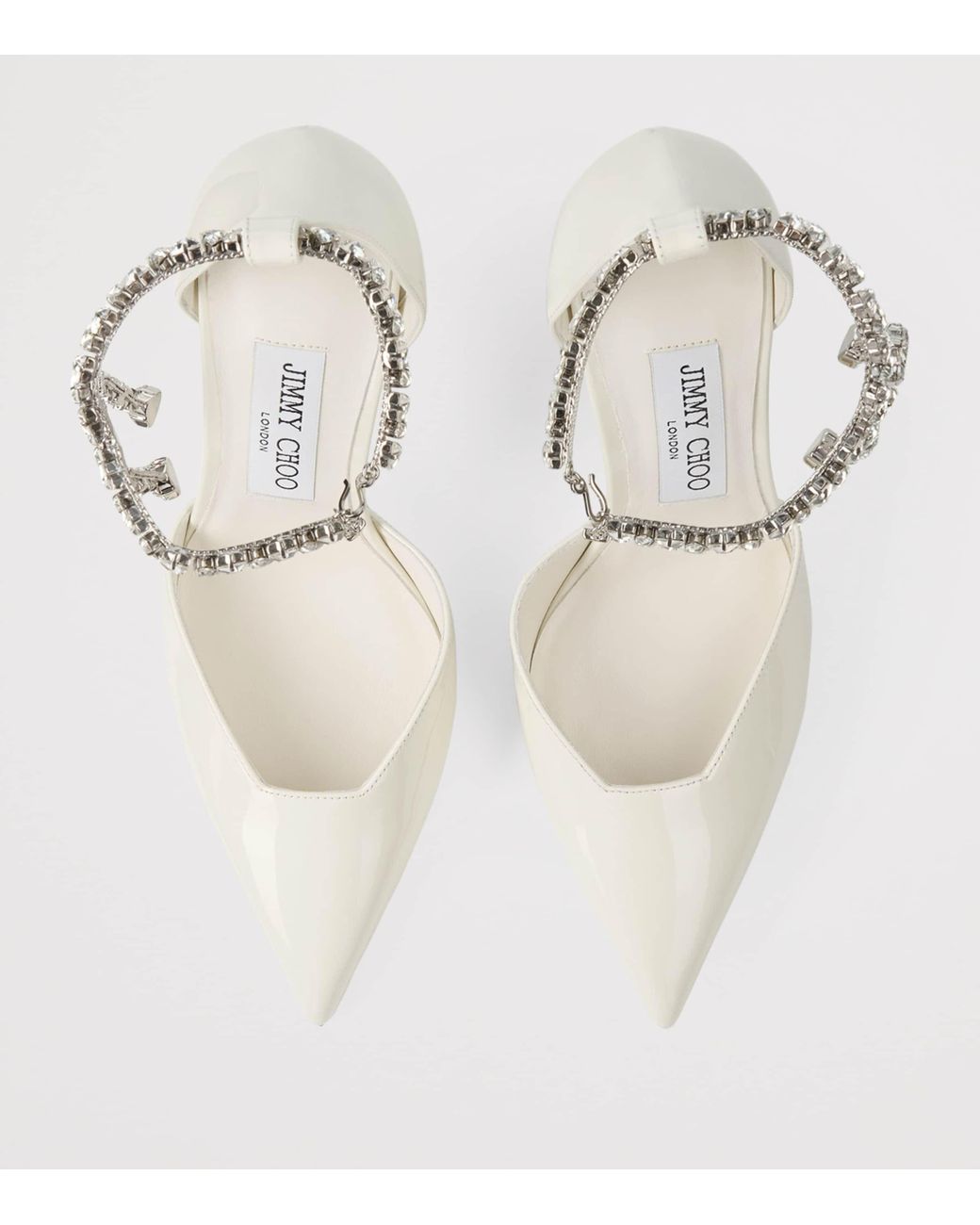 Jimmy Choo White Stevie 100 Patent Leather Pumps