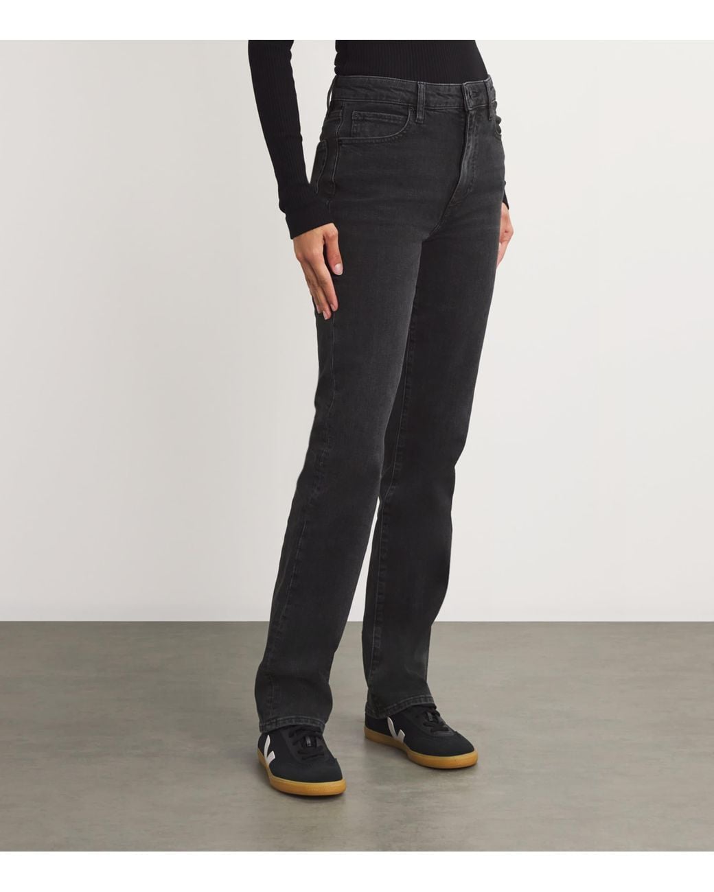 FRAME Black The Ruler Straight-Leg Jeans