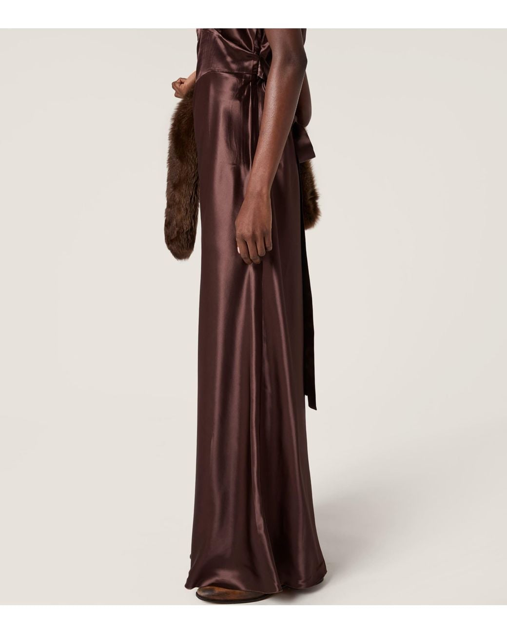 Miu Miu Purple Satin Maxi Dress
