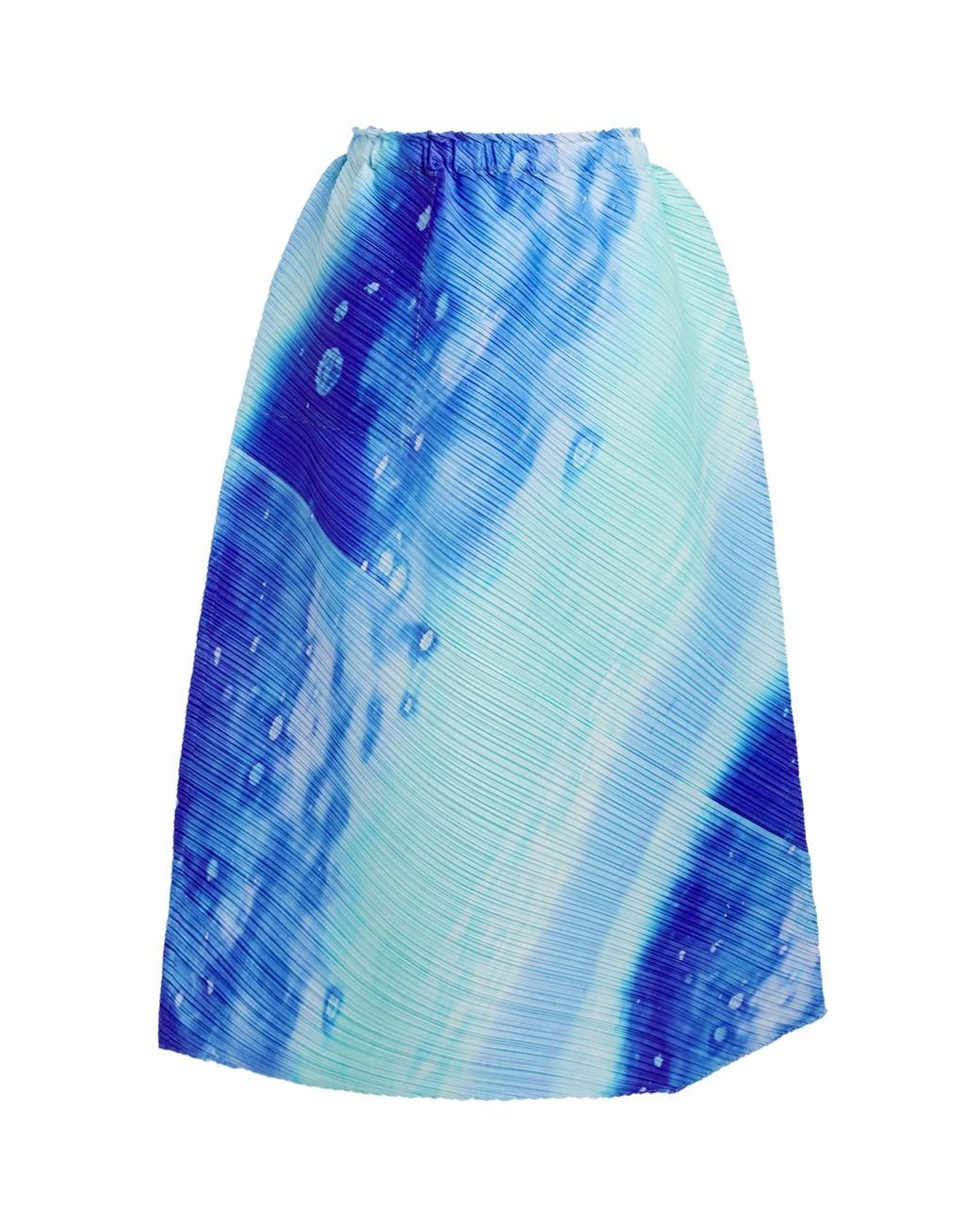 Pleats Please Issey Miyake Blue Sea Bubble Midi Skirt
