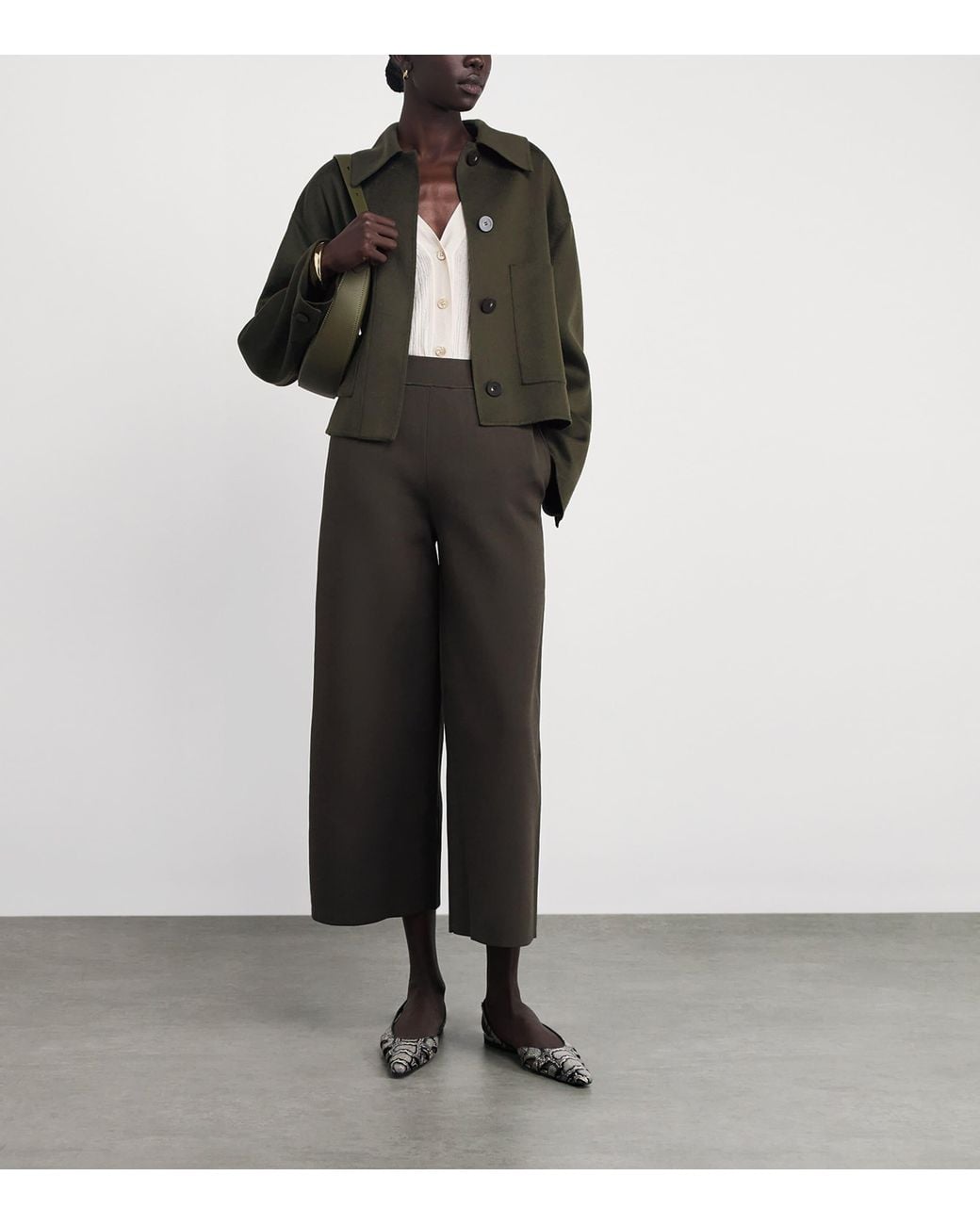 Joseph Green Wool-Silk Cropped Kalaa Jacket