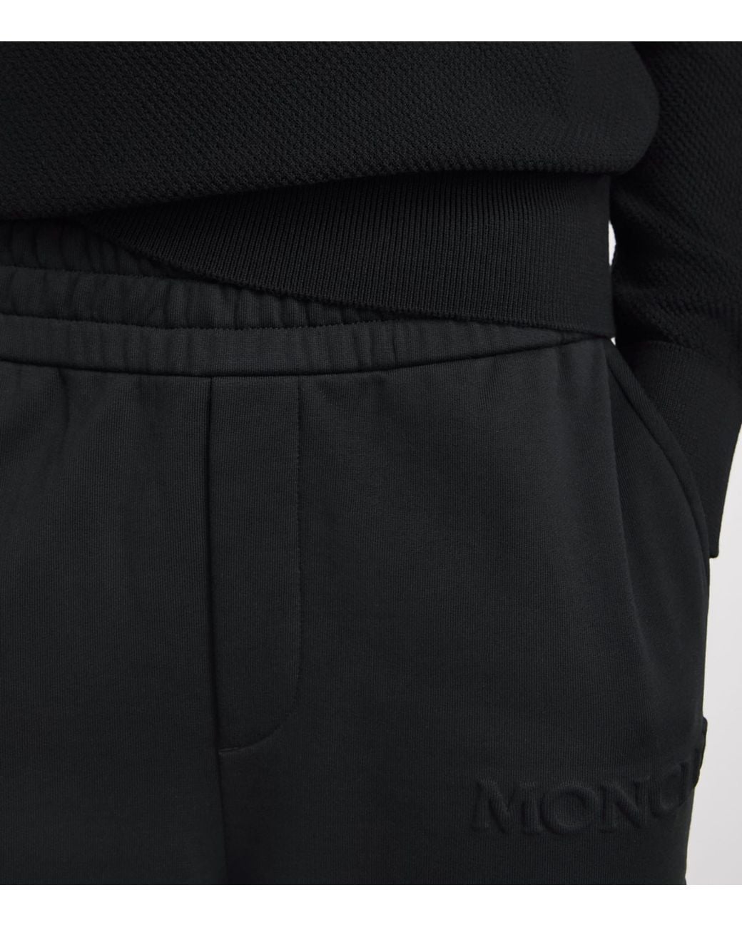 Moncler Black Cotton Logo Sweatpants for men