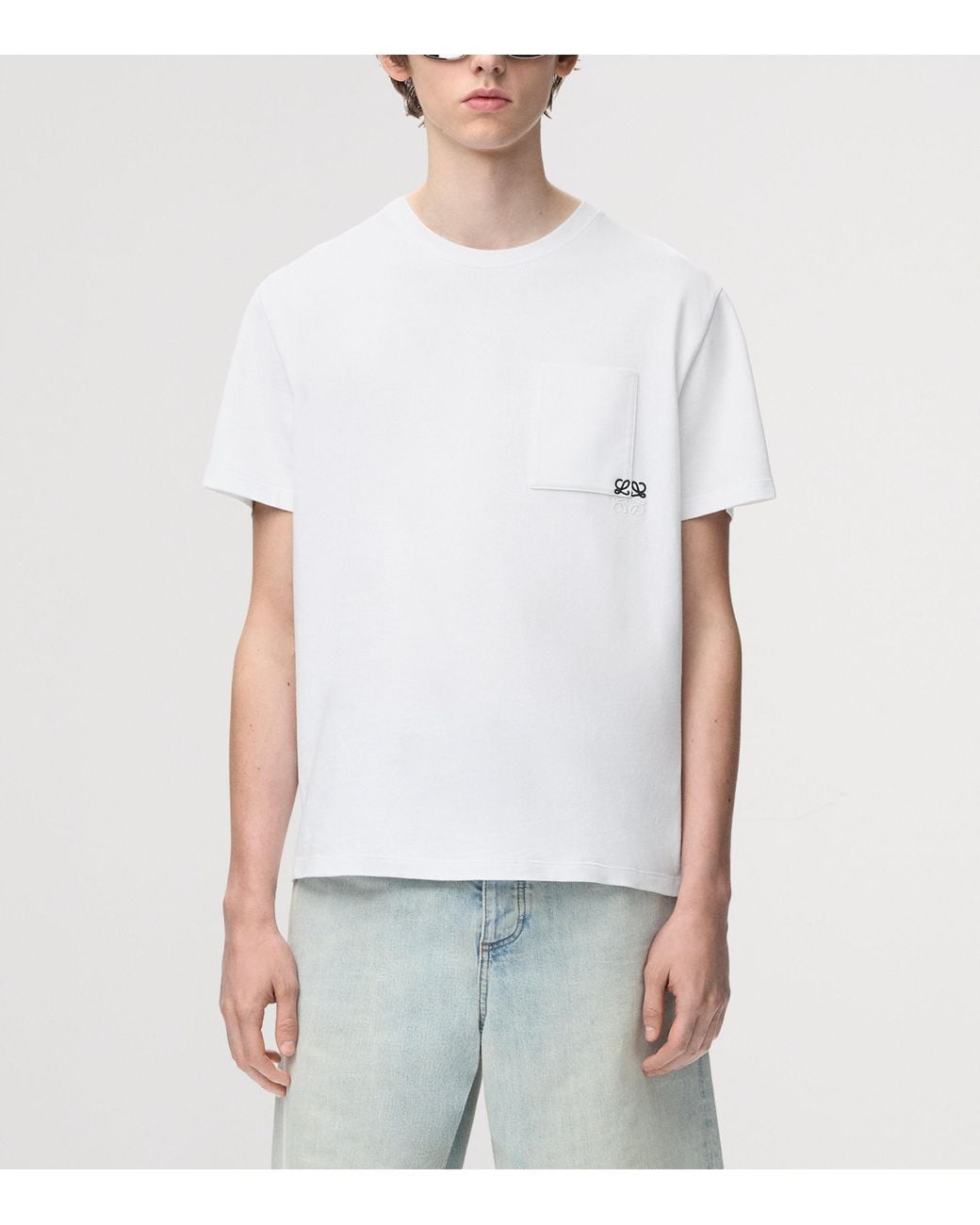 Loewe White Pocket Anagram T-Shirt for men