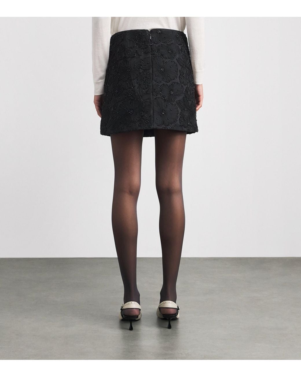 Veronica Beard Black Embellished Olenna Mini Skirt