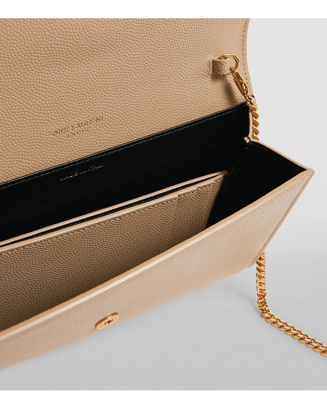 Saint Laurent Natural Small Envelope Monogram Matelassé Leather Shoulder Bag