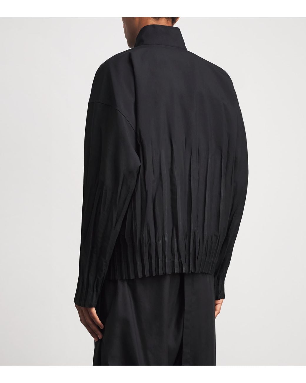IM MEN Black Gathered Waft Jacket for men