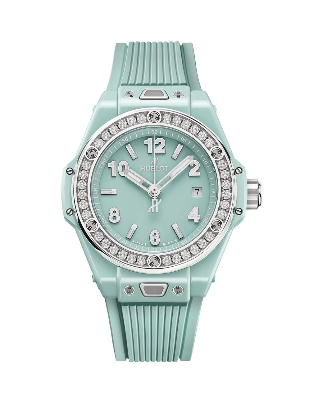 Hublot Blue Ceramic And Diamond Big Bang One Click Watch