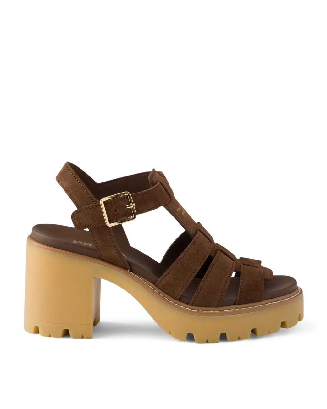 Prada Brown Suede Platform Sandals 90