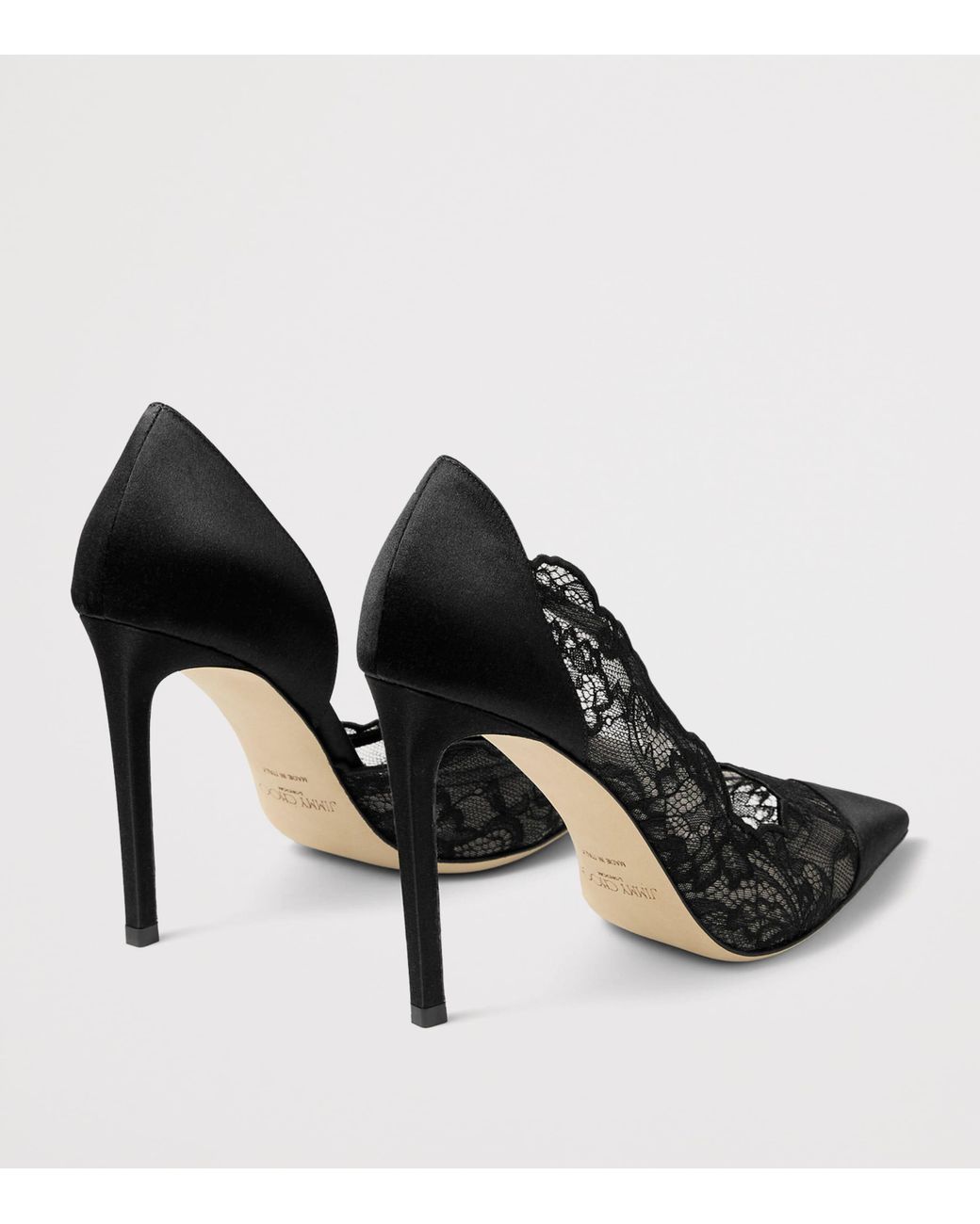 Jimmy Choo Black Brigitte 100 Lace Pumps