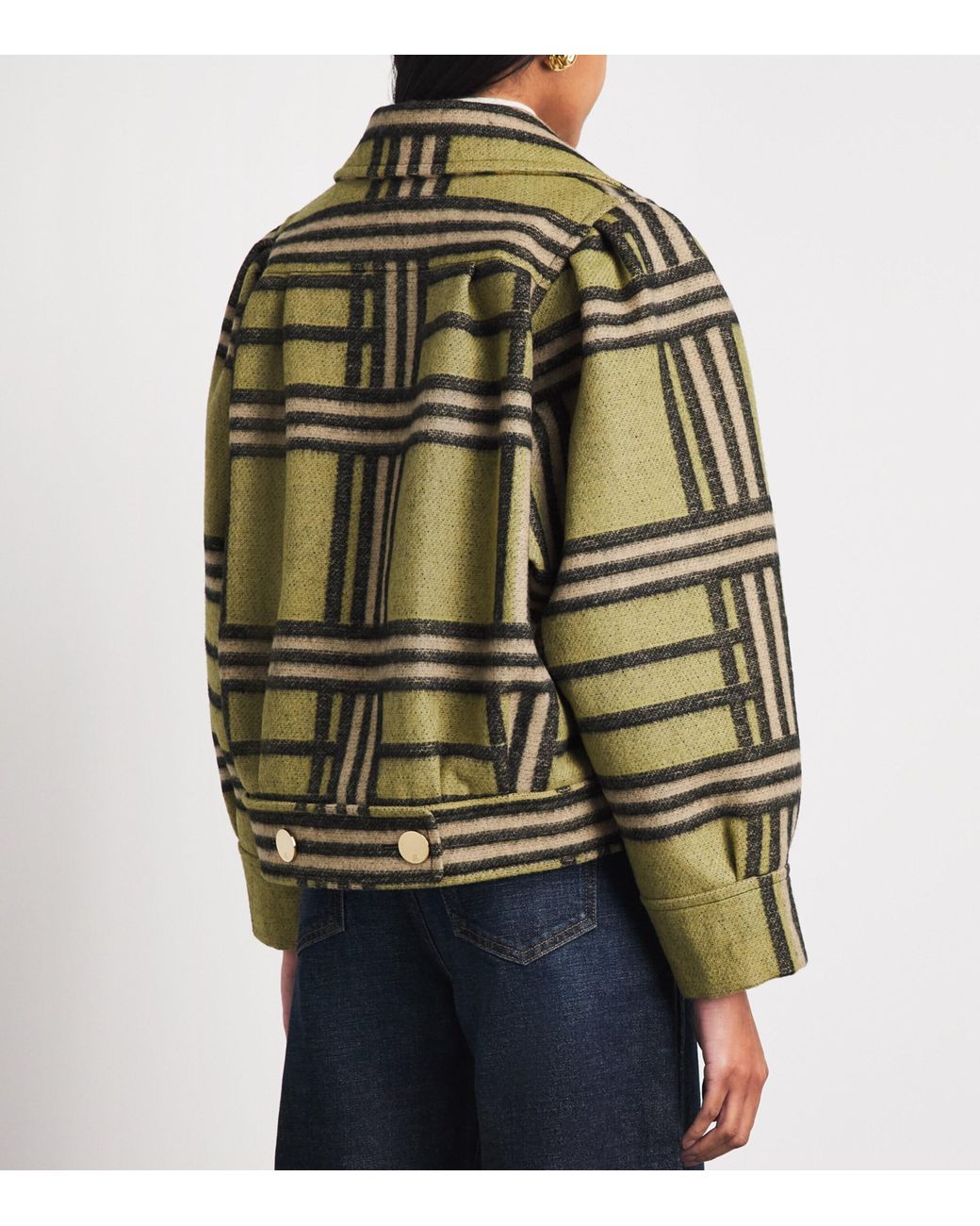 LaDoubleJ Green Virgin Wool Check Victoria Coat