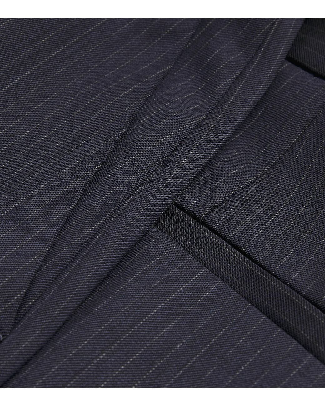 Sandro Blue Wool-Blend Straight Leg Trousers