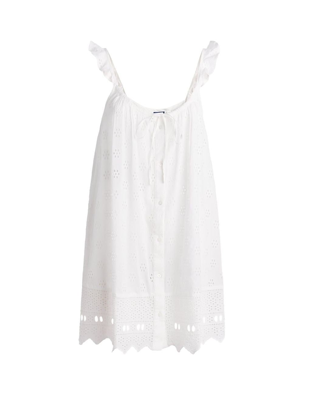 Polo Ralph Lauren White Cotton Openwork Mini Nightdress