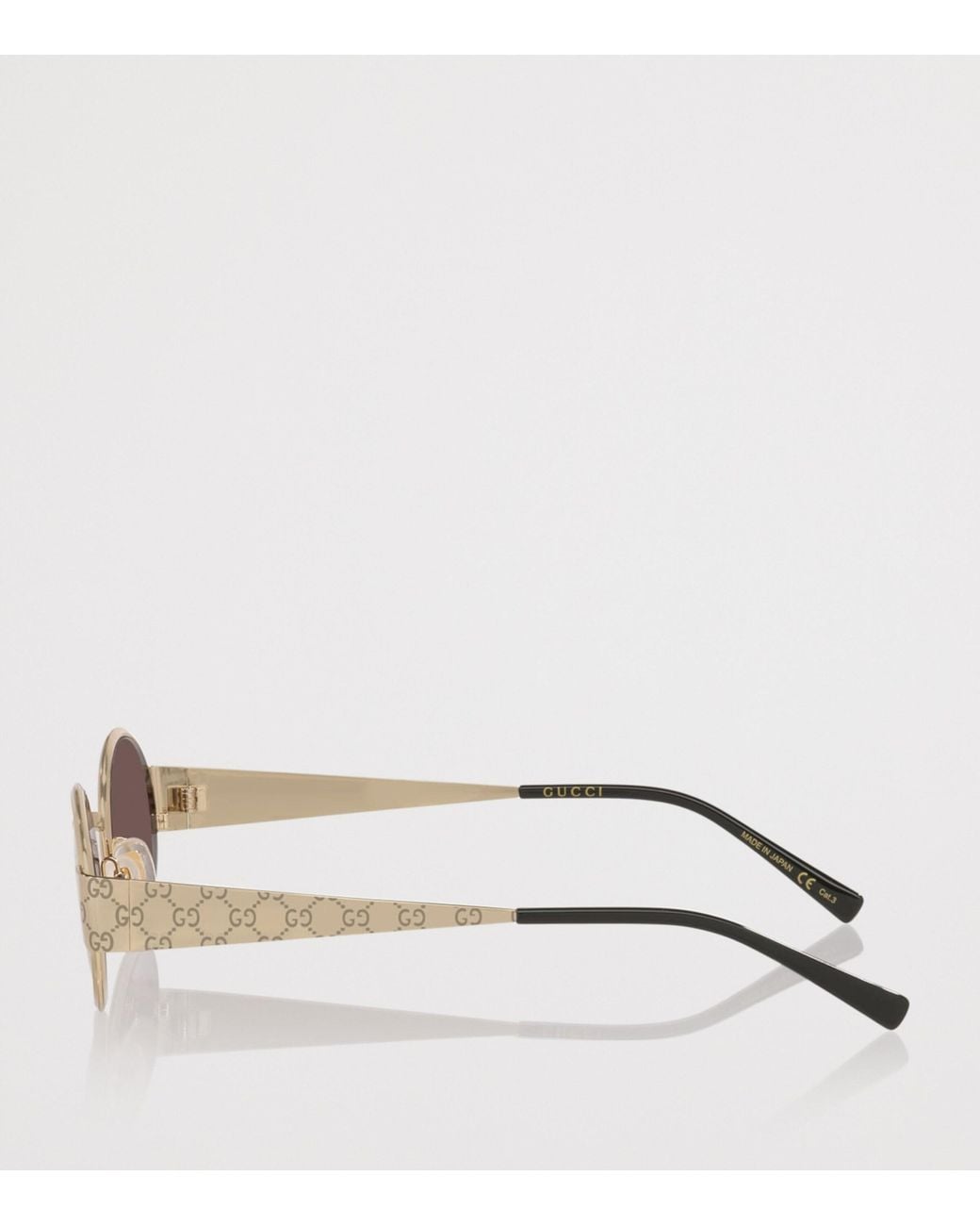 Gucci Brown Metal Round Sunglasses for men