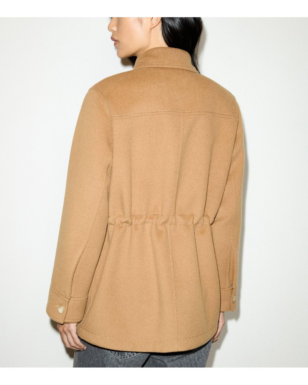 MAX&Co. Brown Virgin Wool Utility Jacket