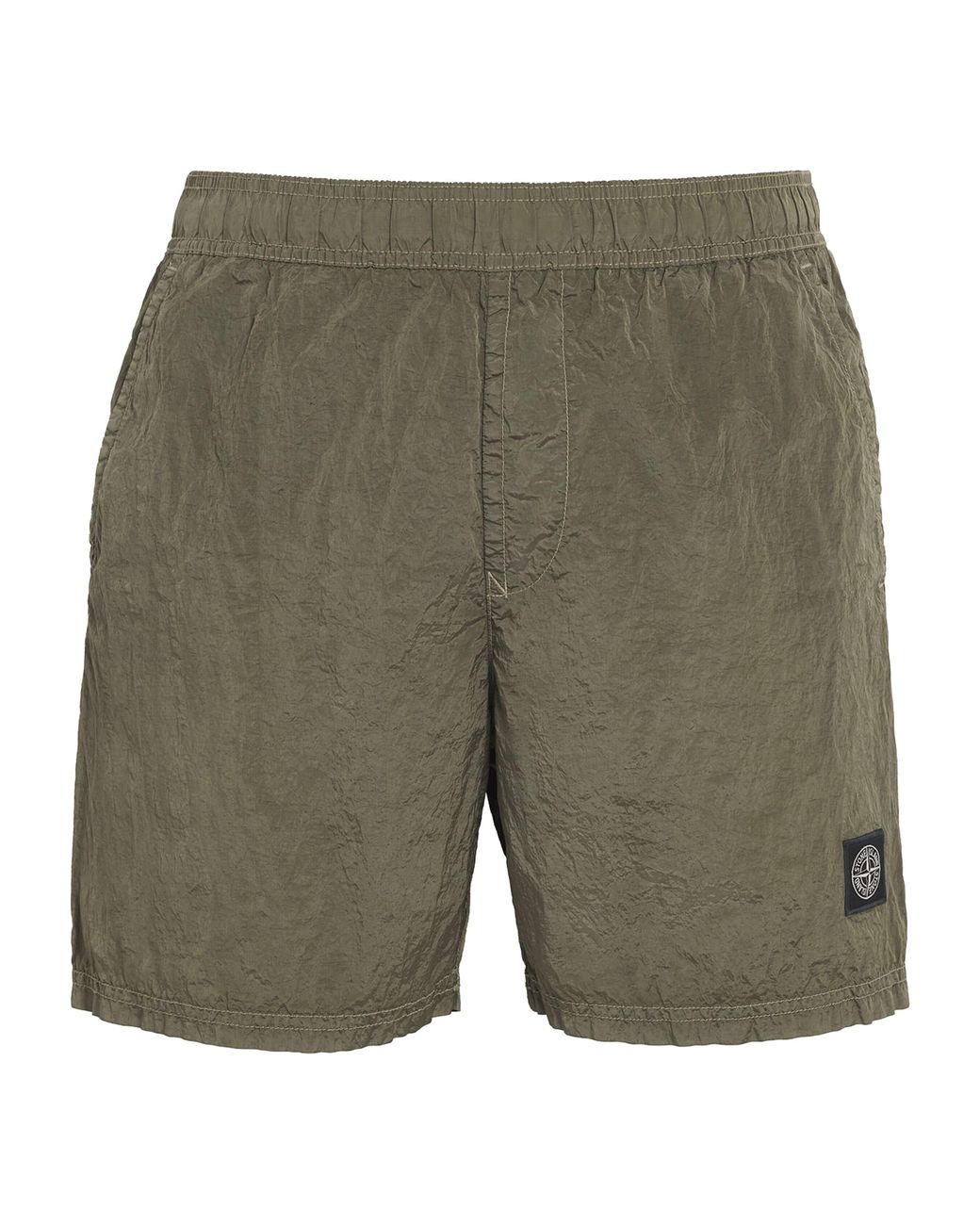 Stone Island Green Recycled Logo Swim Shorts for men