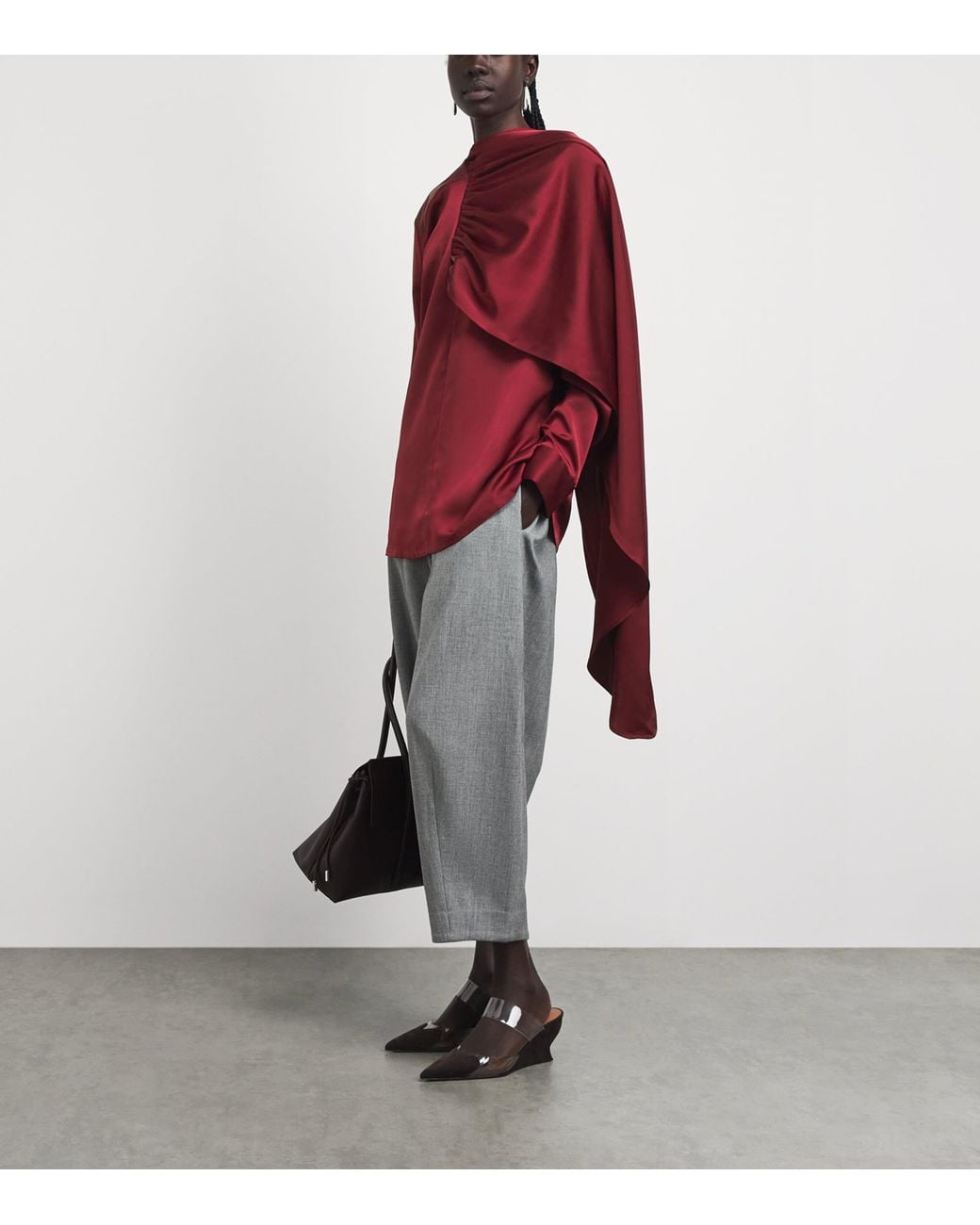 Source Unknown Red Long-Sleeve Scarf Koa Blouse