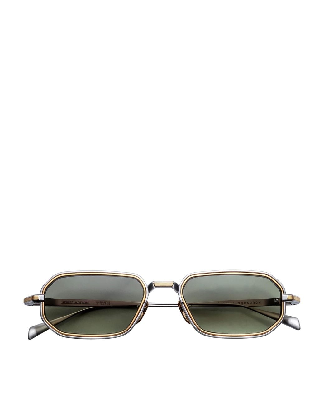 Jacques Marie Mage Green Titanium Squadron Irregular Sunglasses for men