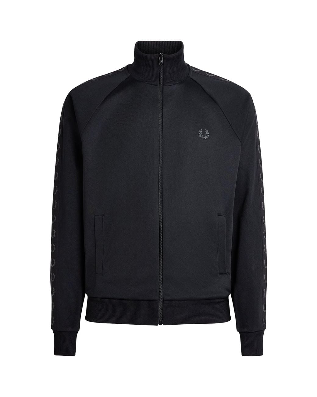 Fred Perry Blue Contrast-Tape Track Jacket for men