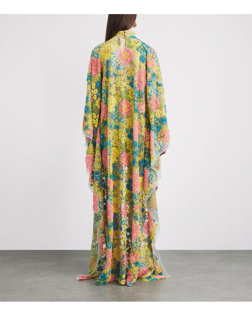 Taller Marmo Yellow Sequin Graham Kaftan Mini Dress