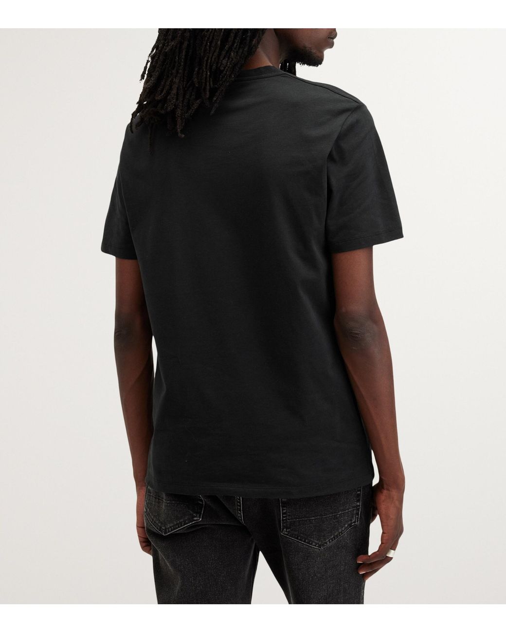 AllSaints Black Cotton Brace T-Shirt for men