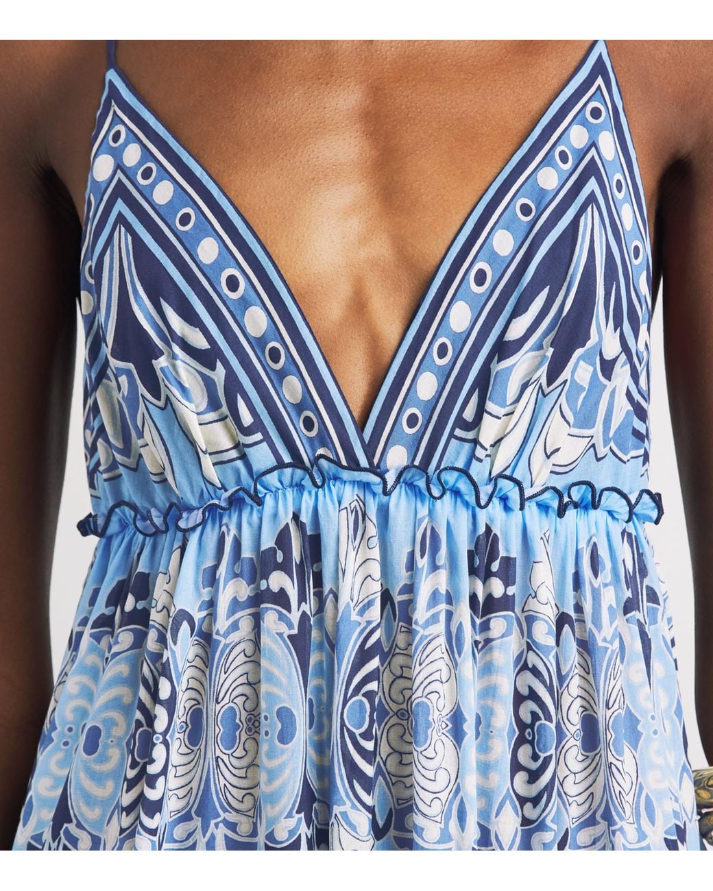 LaDoubleJ Blue Cotton Printed Maxi Dress