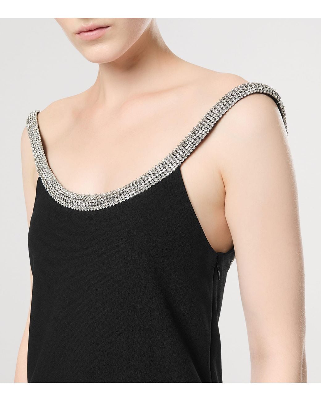 Tom Ford Black Satin Embellished Maxi Dress