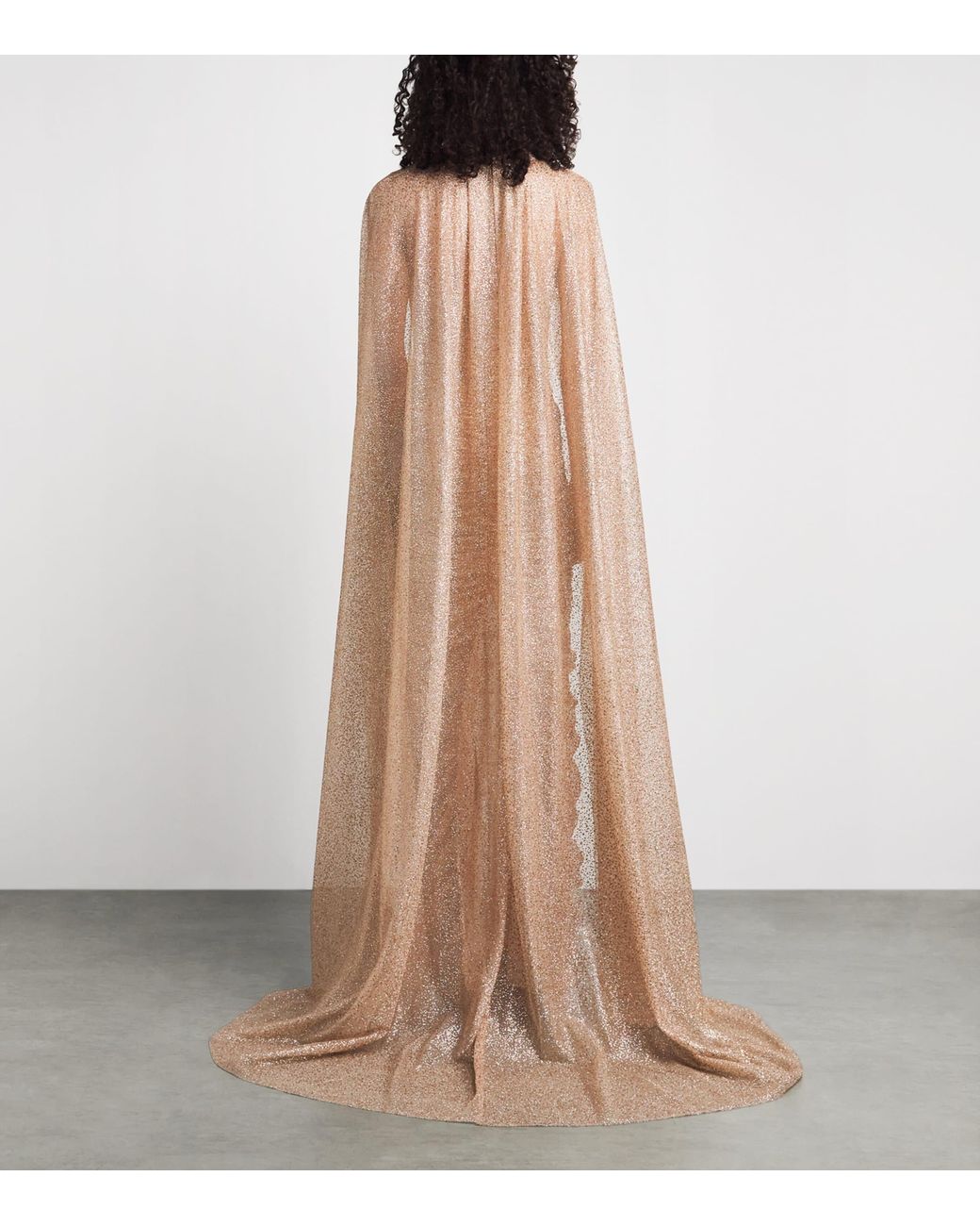 Sandra Mansour Natural Glitter Veil Of Light Gown