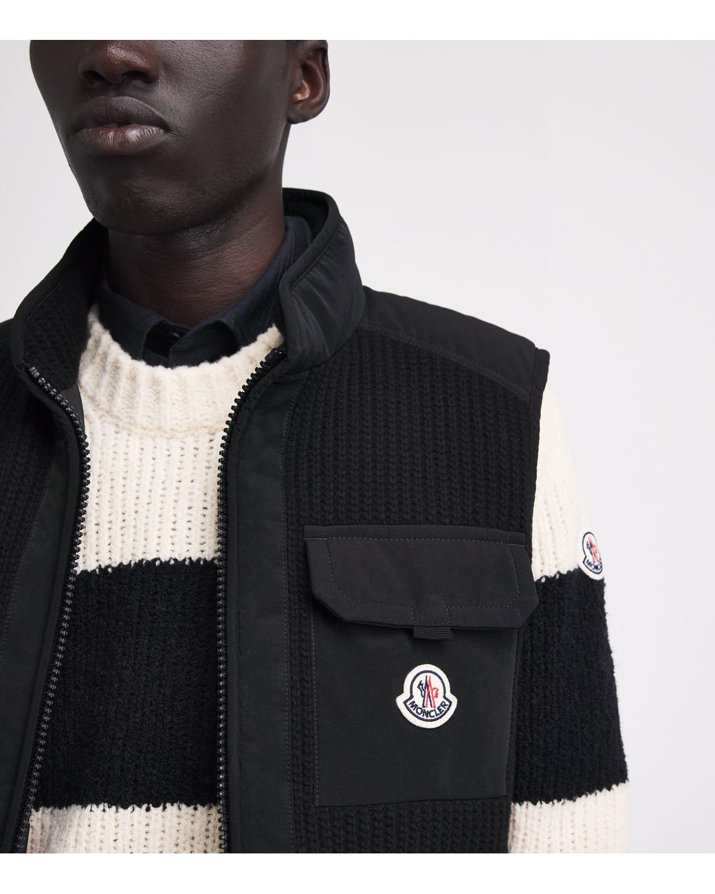 Moncler Black Down-Padded Lenevra Gilet for men