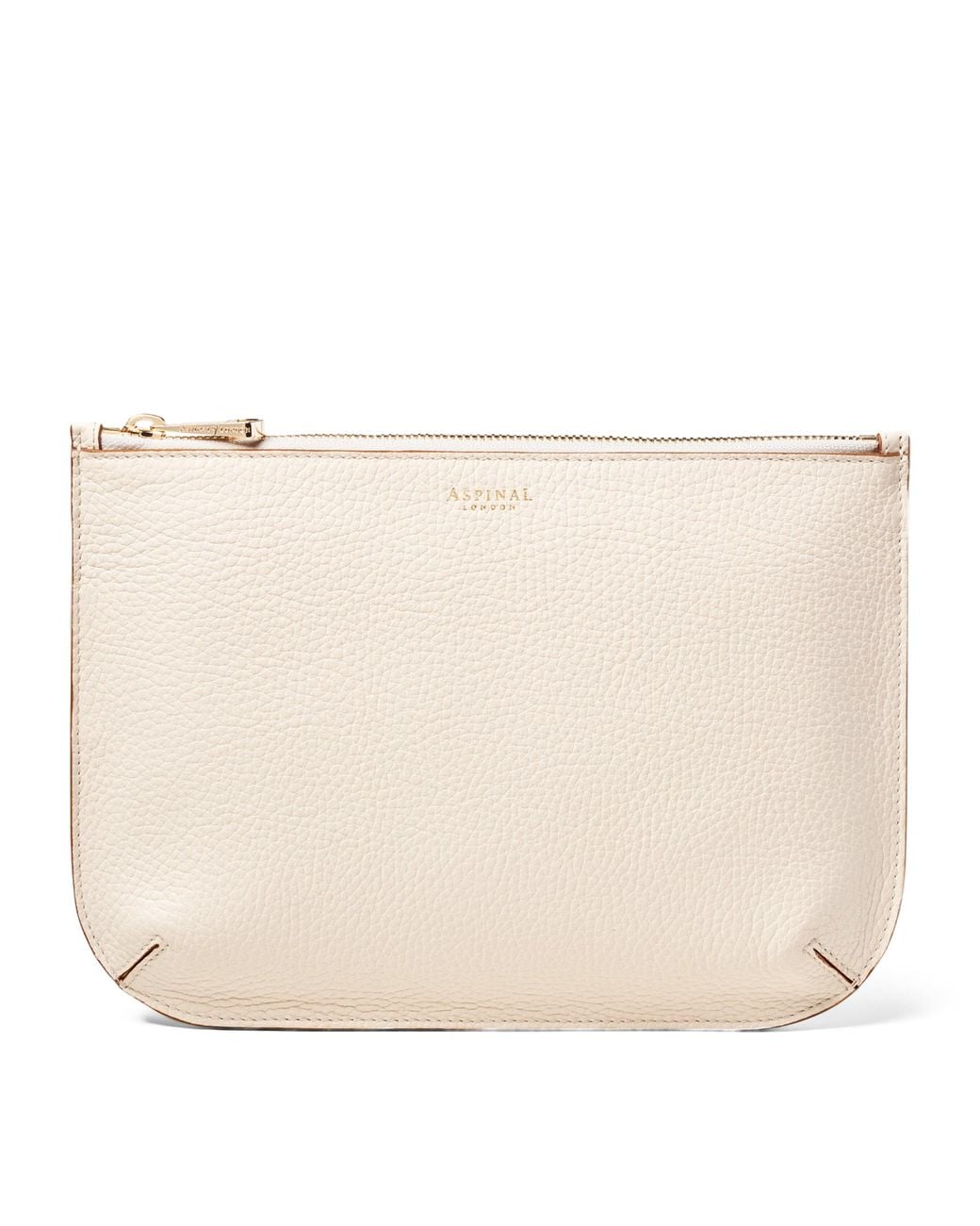Aspinal Natural Large Leather Ella Pouch