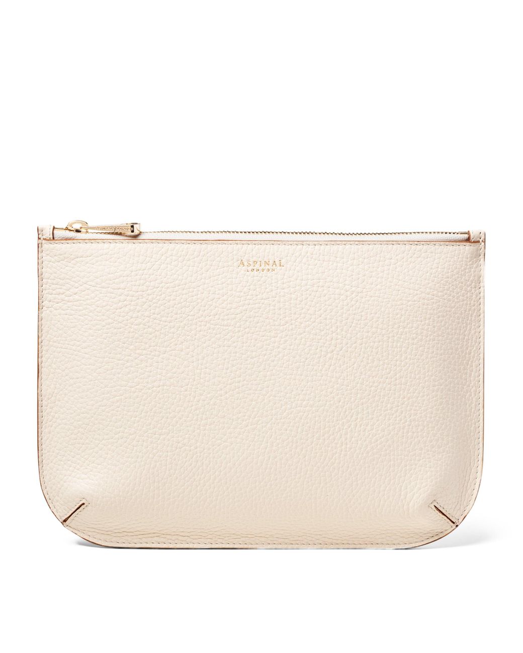 Aspinal Natural Large Leather Ella Pouch