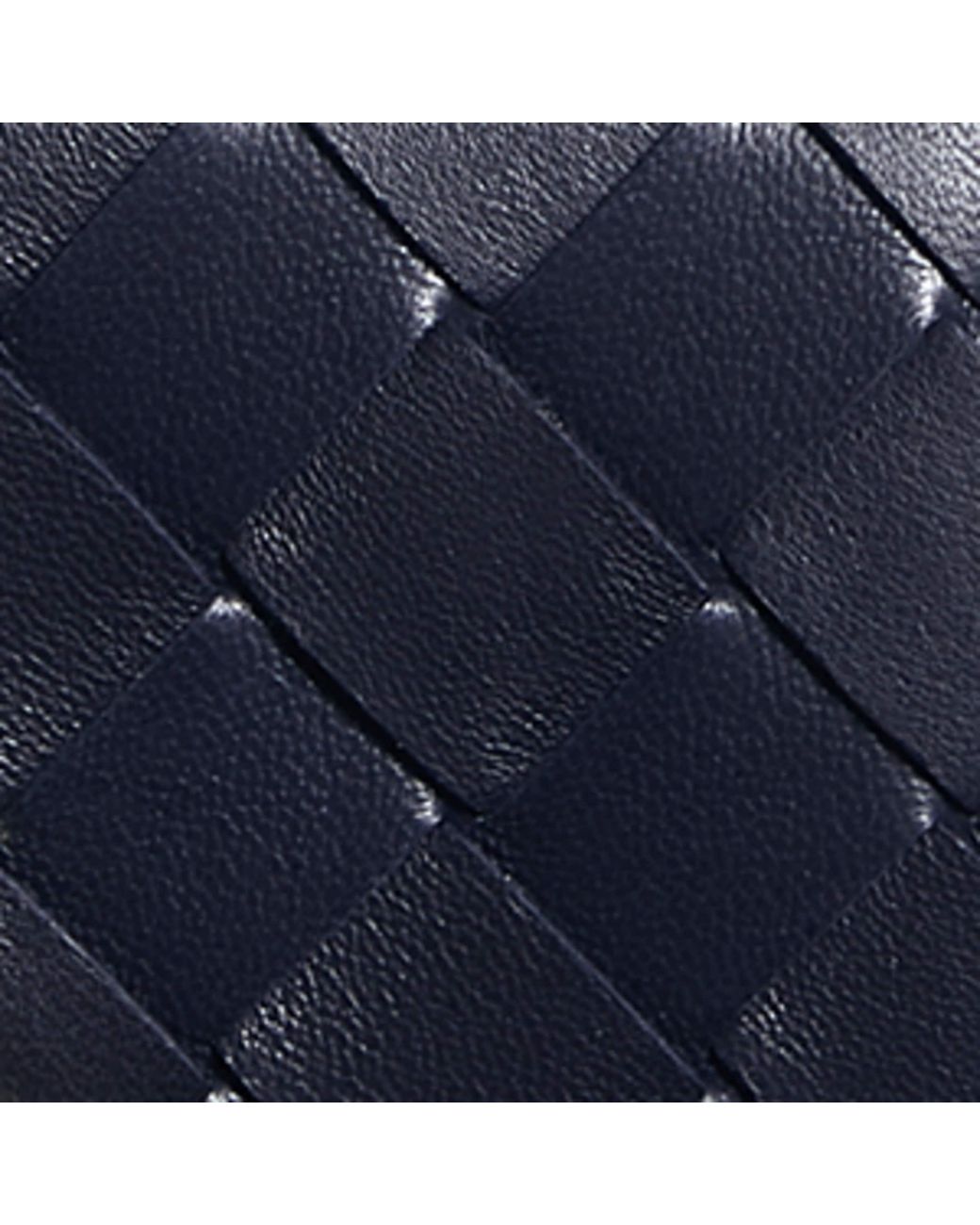 Bottega Veneta Blue Leather Intrecciato Andiamo Badge Holder