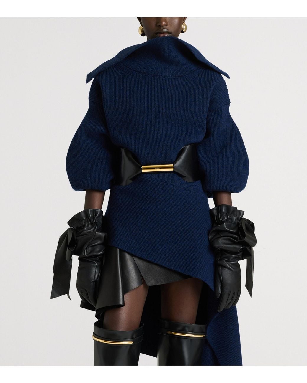 Givenchy Black Leather Oversized-Bow Waist Belt