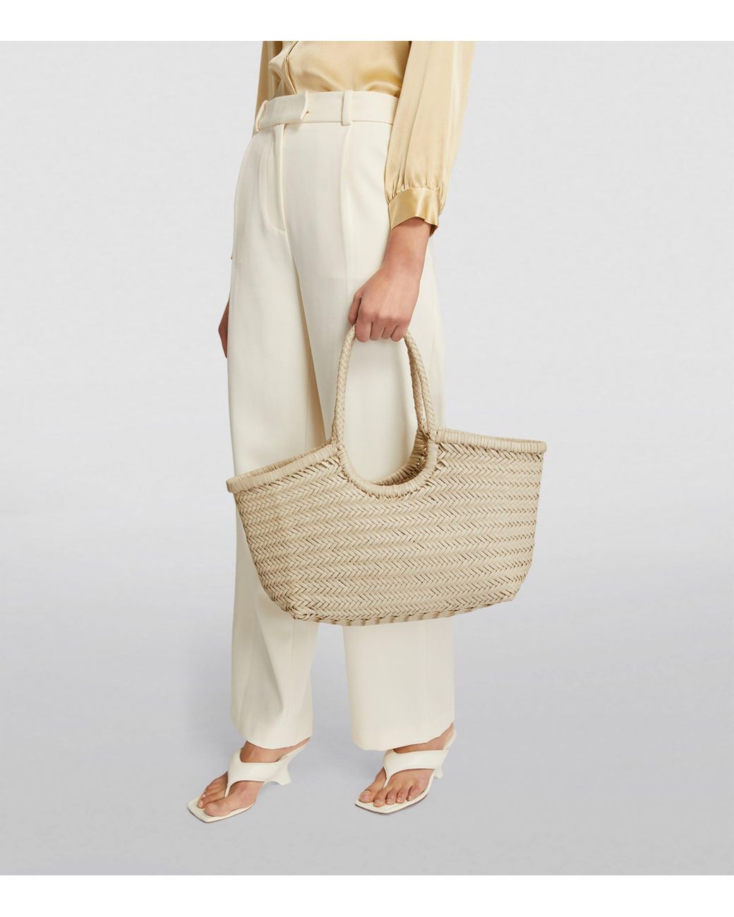 Dragon Diffusion Large Leather Woven Nantucket Tote Bag in Natural | Lyst