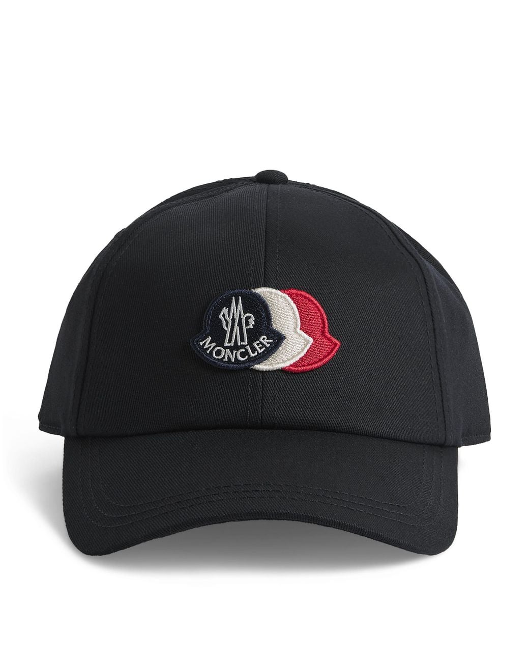 Moncler Black Cotton Logo Baseball Cap for men
