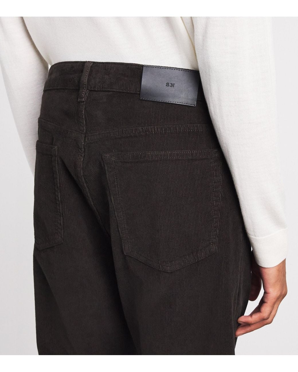 Studio Nicholson Black Corduroy Riso Trousers for men